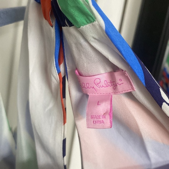 LILLY PULITZER KENNET OVERBOARD STRIPE BRAIDED CHAIN HALTER DRESS 100% SILK - Picture 14 of 14